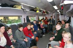 in de trein